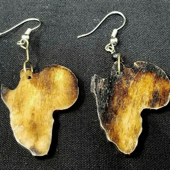 Lot of 2 Wooden earring sets brown laser cut - Picture 2 of 6